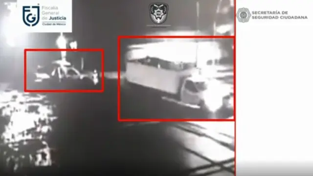 Captura de imágenes de video de seguridad sobre el atentado.
