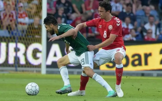 Thomas Delaney en el amistoso con México.