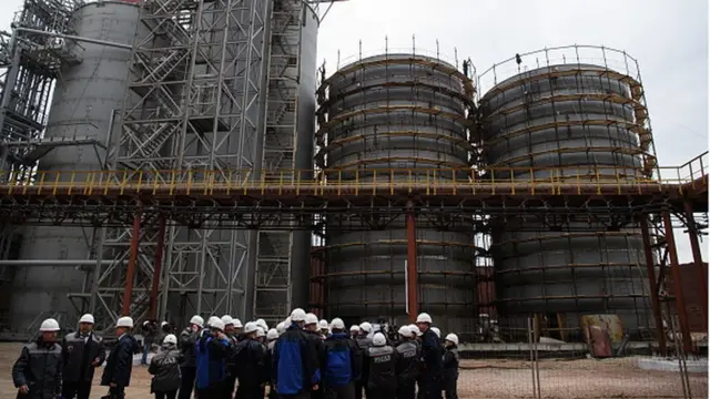 Des installations de la société russe Rusal, qui exploite des mines de bauxite en Guinée.