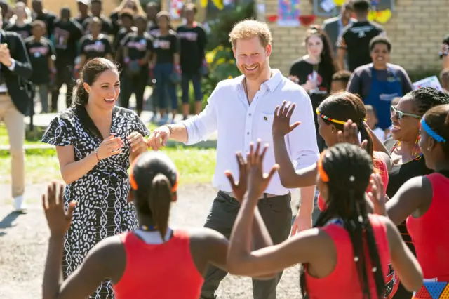 Los duques de Sussex en Sudáfrica.