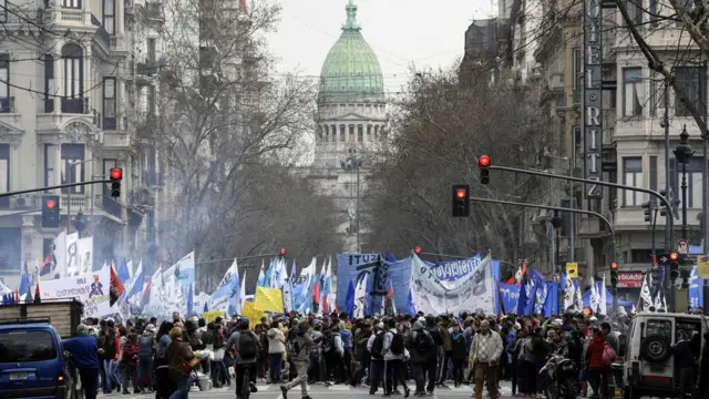 Protesto contra as medidasnovibet cnpjausteridade do governo Macri,novibet cnpj12novibet cnpjsetembro