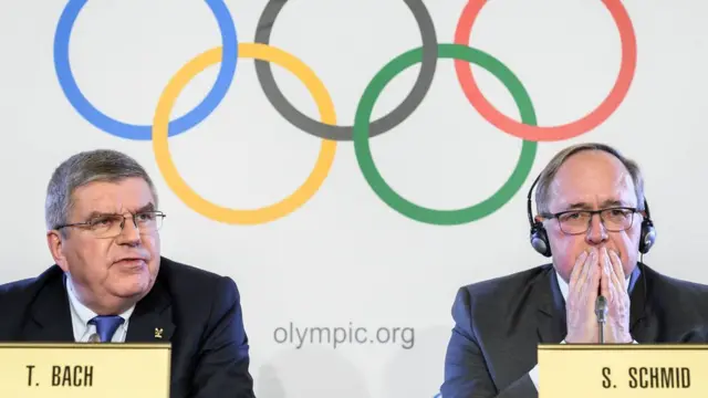 Thomas Bach y Samuel Schmid