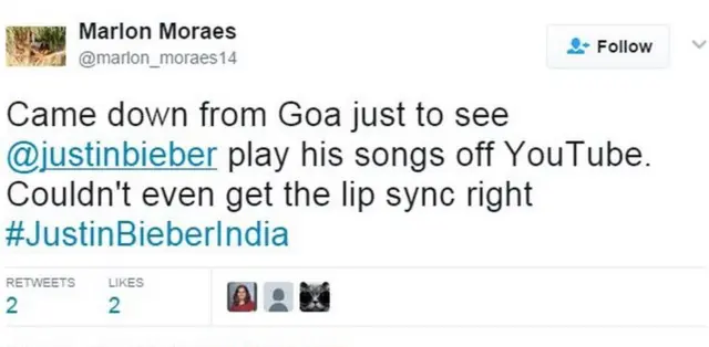 கடல் கடந்து கச்சேரிக்கு வந்து உதட்டை மட்டும் அசைத்தாரா பீபர்?