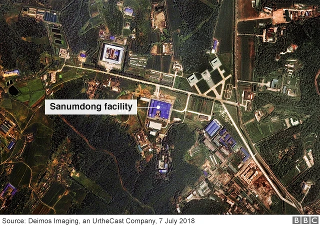 A satellite image of the Sanumdong facility