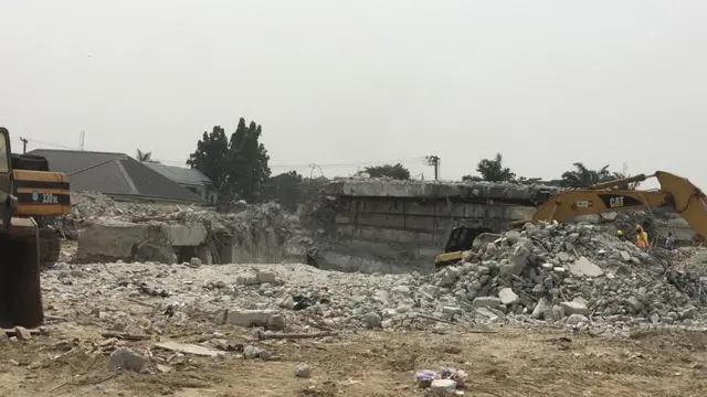 Di site of Port Harcourt seven story building collapse