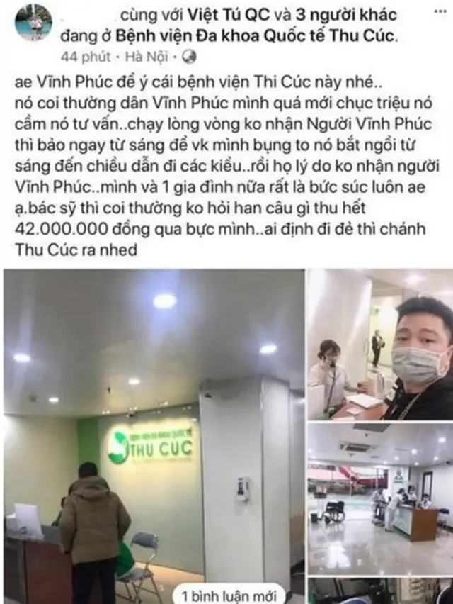 Gia đình sản phụ quê ở Yên Lạc, Vĩnh Phúc cũng phản ánh sự việc