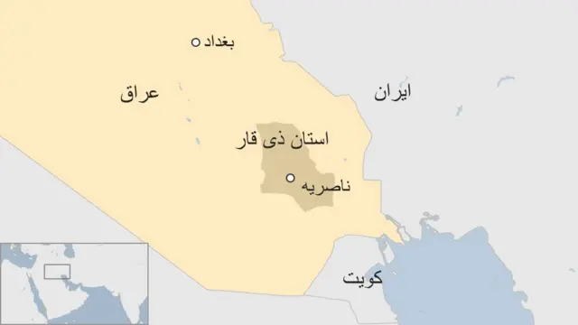 نقشه عراق و استان ذی‌قار