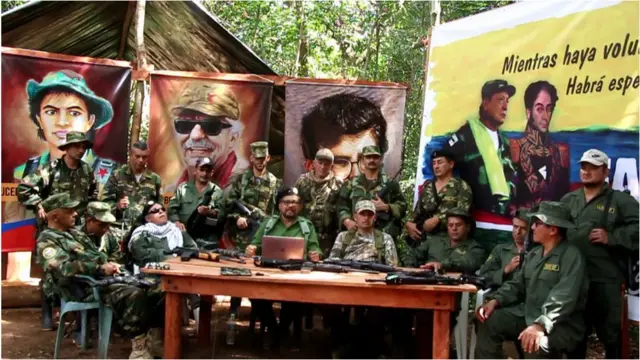 Un grupo de guerrilleros de Colombia