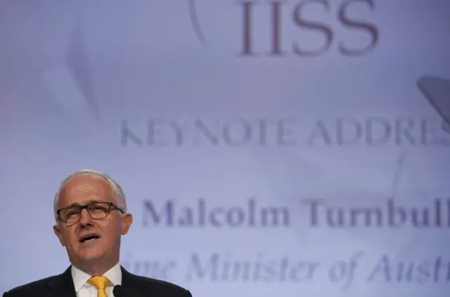 澳大利亞總理特恩布爾在香會發表主題演講時多次談到"地區規則"的重要性