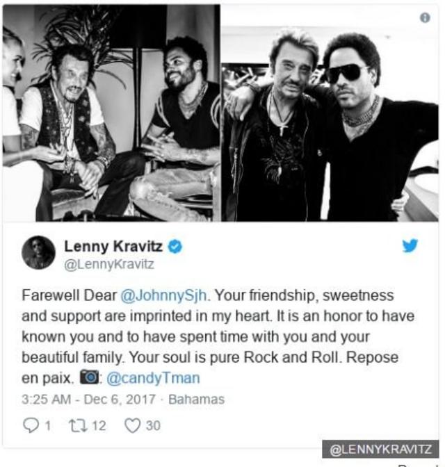 Lenny Kravitz vía Twitter