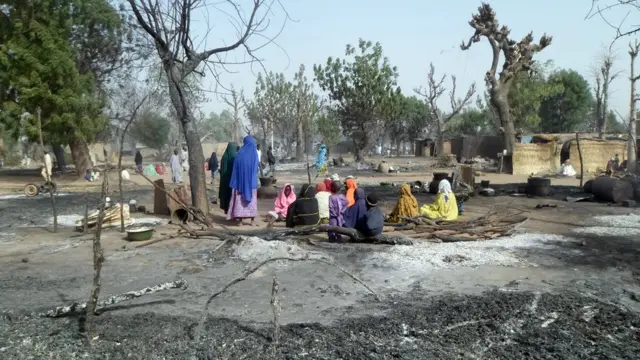 Women and Children when sitdown for houses when don Burn after Boko Haram attack for Dalori Village.