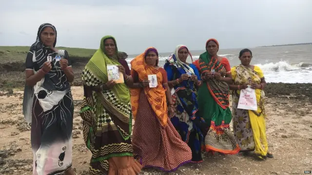 Fishermen wives of Diu with Shanta Kolipatel second from left