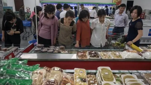 Un mercado en Pyongyang