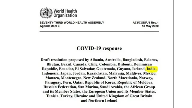 विश्व स्वास्थ्य संगठन का प्रस्ताव