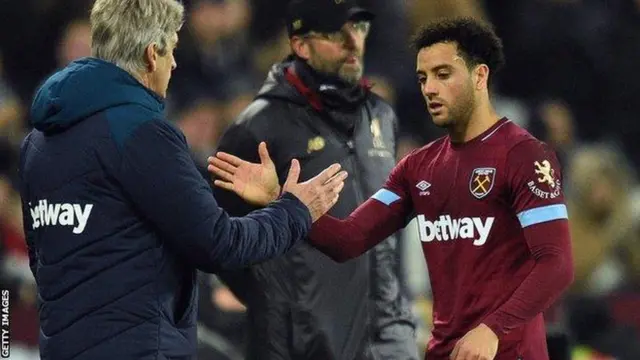 Wayabe umupira wa gatatu utanzwe na Felipe Anderson ukavamo igitego, byiyongera ku bitego icyenda amaze gutsindira West Ham kuva yayigeramo ku mpeshyi ishize