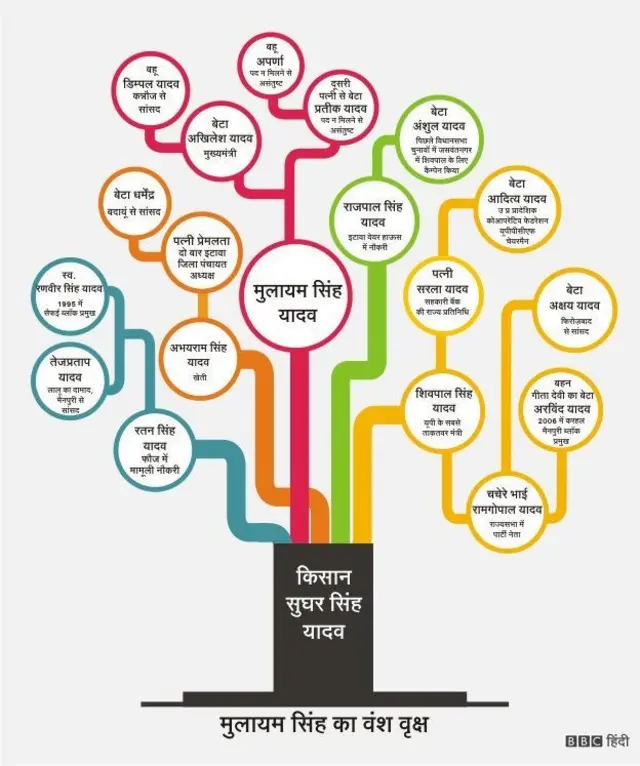 मुलायम सिंह का वंश वृक्ष