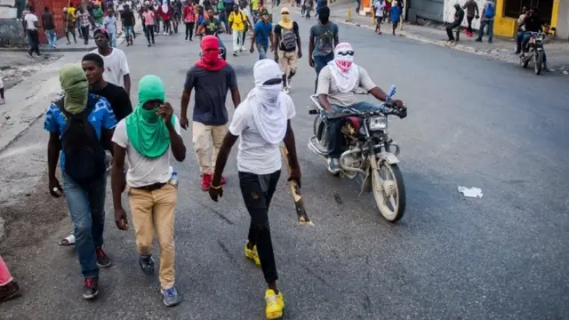 Protesto no Haiti