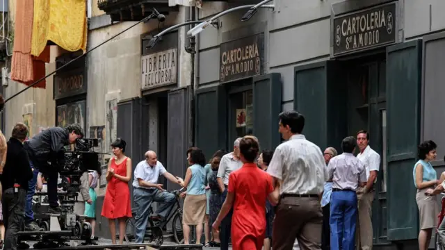 Grabación de la serie en Nápoles