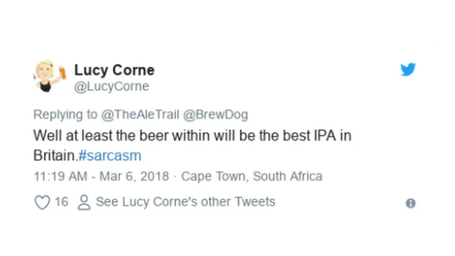 '적어도 (핑크 IPA가) 영국에서 가장 훌륭한 IPA가 될 것이다. #풍자'
