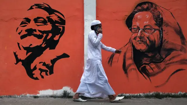 मुजीबुर रहमान और उनकी बेटी शेख़ हसीना