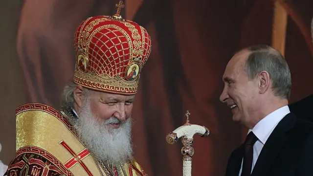 Patriarch Kirill, de la Iglesia ortodoxa rusa, con el presidente Putin.