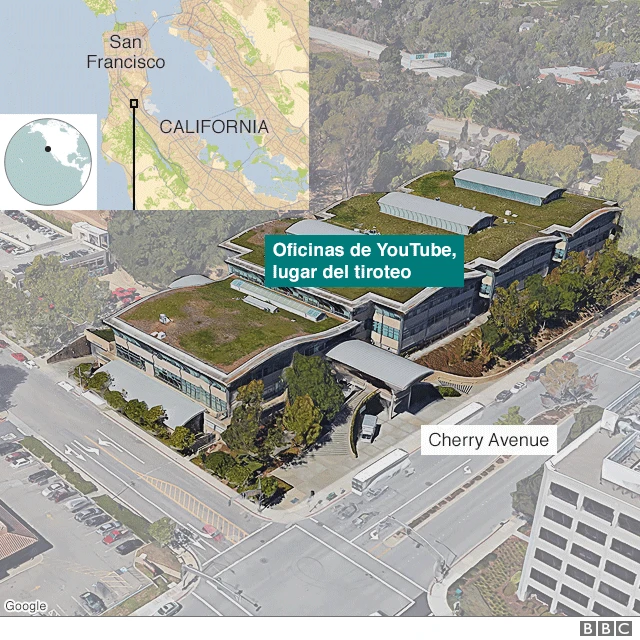Mapa del tiroteo en San Bruno