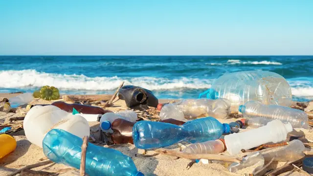 Plastico na praia