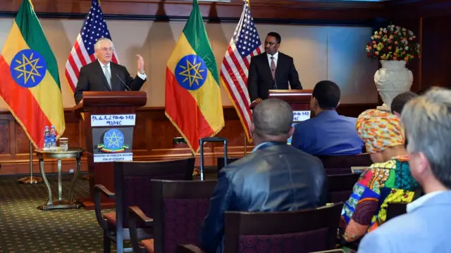 美国前国务卿蒂勒森在其所短的非洲之行中警告非洲各国政府表示：接受中国资金导致债务问题，将有丧失主权的风险