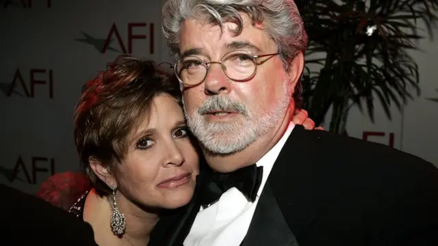 Carrie Fisher y George Lucas.