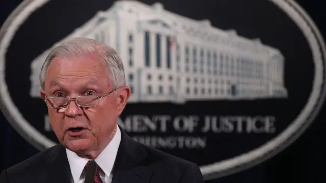 El fiscal general, Jeff Sessions, durante la comparecencia en la que anunció el fin del programa DACA.