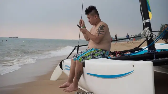 Mobile phone user