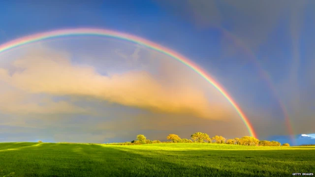 आसमान में बनता इंद्रधनुष