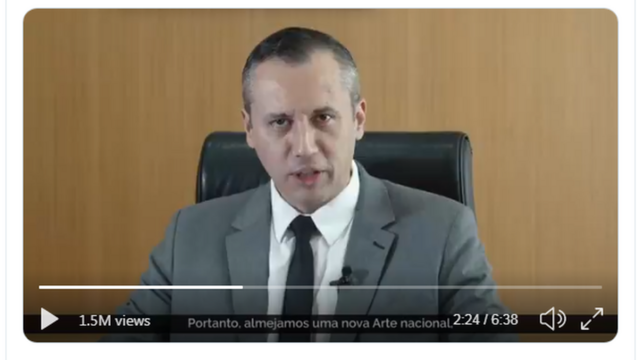 frame de vídeo da Secretaria Especial de Cultura