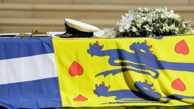 Féretro del príncipe Felipe, duque de Edimburgo.