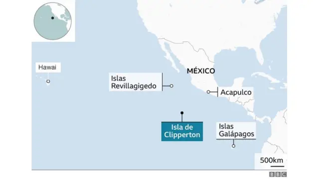 Mapa de la isla Clipperton