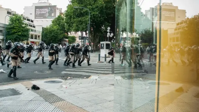 Violencia en las calles de Buenos Aires.