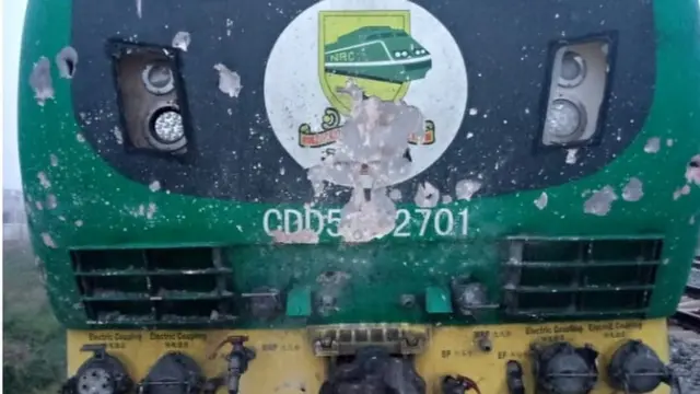 train wey dey attacked