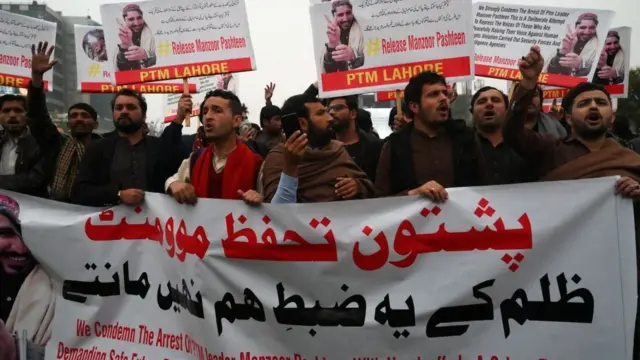 مظاهرة للنشطاء البشتون في باكستان