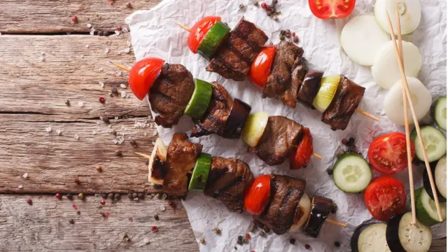 Шампуры с бараниной и овощами