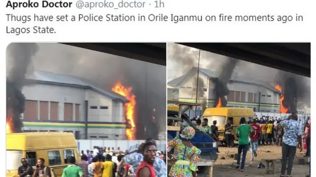 Agọ ọlọpaa ti wọn jo nina