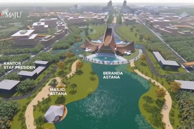 Foto tangkapan layar YouTube Sekretariat Presiden: konsep desain ibu kota baru Nagara Rimba Nusa, pemenang sayembara Kementerian PUPR.