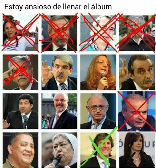 El falso "álbum de figuritas" del kirchnerismo que circula en las redes
