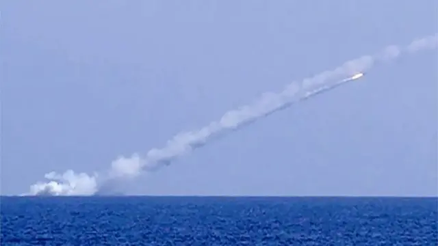 شلیک موشک کروز روسی از دریای مدیترانه به سوریه