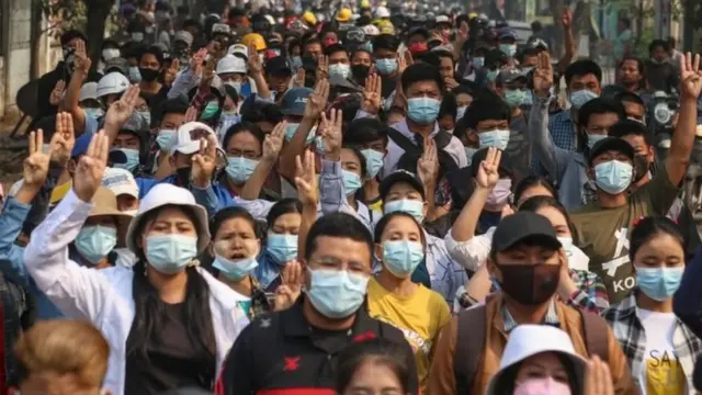 Masu zanga-zangar kin jinin juyin mulki a Myanmar