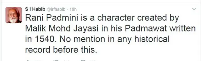 इतिहासकार इरफान हबीब का ट्वीट