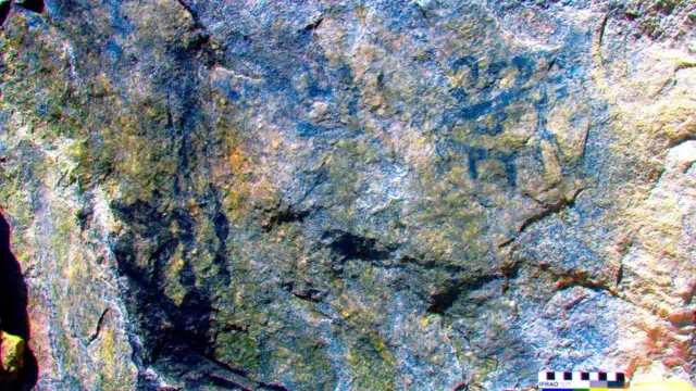 Pintura rupestre hallada en Machu Picchu