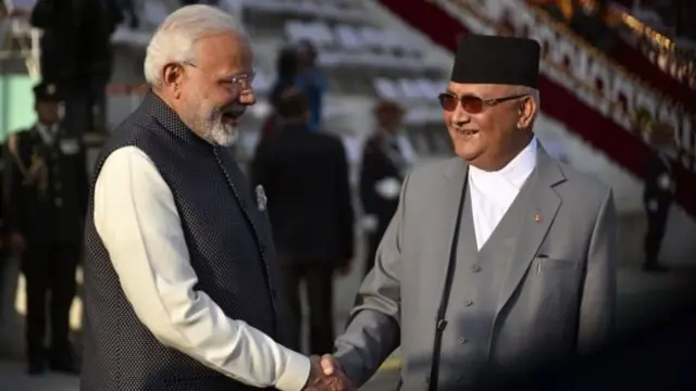 இந்திய பிரதமர் நரேந்திர மோடிஇ நேபாள பிரதமர் கே.பி ஷர்மா ஓலி