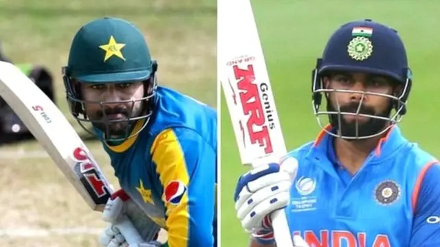 पाकिस्तानी कप्तान सरफ़राज़ और भारतीय कप्तान विराट कोहली
