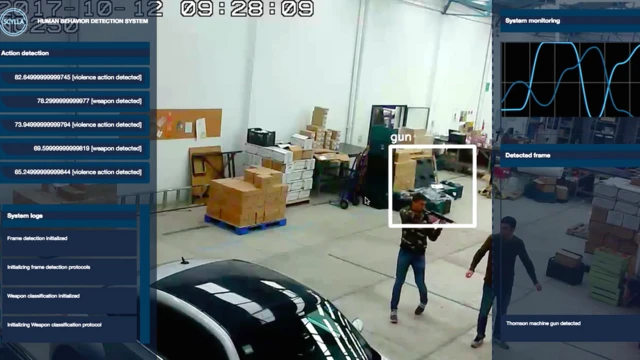 Una cámara de seguridad filma a un hombre armado.