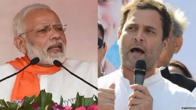 નરેન્દ્ર મોદી અને રાહુલ ગાંધીની તસવીર